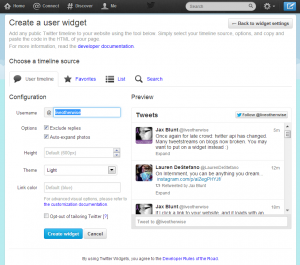 create twitter  widget